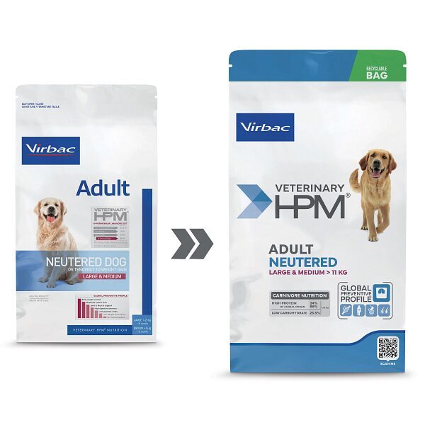 VIRBAC HPM Dog Adult Neutered Large & Medium Breed 3kg
